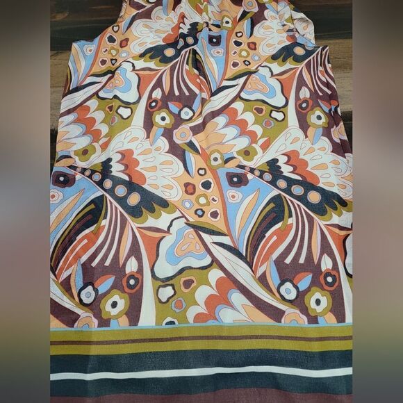 Chelsea & Violet 70s Retro Boho Scarf Dress Size L NWT Multicolor Old Money - Picture 3 of 12